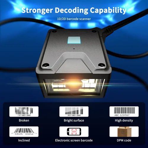 Vista 4 de NetumScan Motor de escaneo de código de barras fijo integrado 2D, lector de código de barras QR 1D 2D de grado industrial, escaneo de inducción