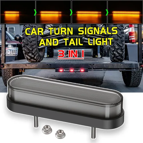 Vista 2 de Kit de actualización de iluminación para camión, señal de cola secuencial 3 en 1, freno/giro con LED superbrillantes con 24 LED rojos y 10