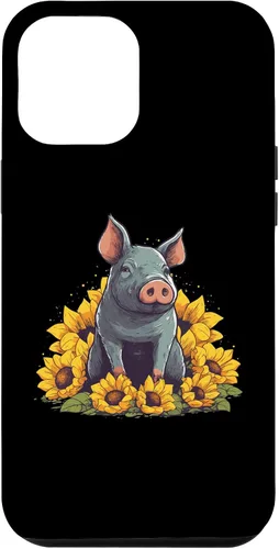 Vista 7 de iPhone 12 mini Cute Pig Lover Sunflower Farmer Farm for Women Men Case