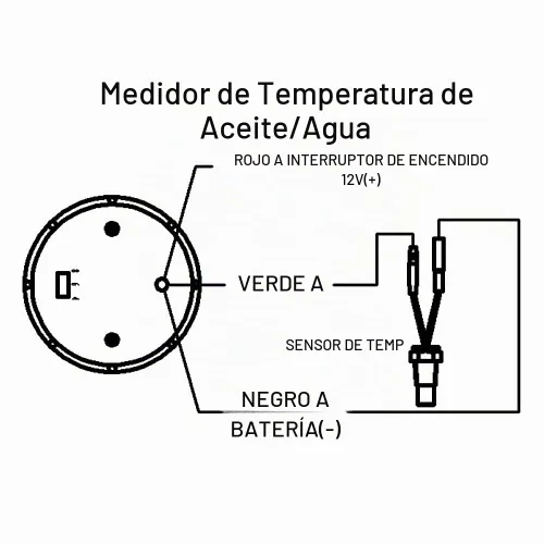 Vista 3 de Medidor digital para automóvil de 2.047 in con LED azul (temperatura del aceite 104-302F)