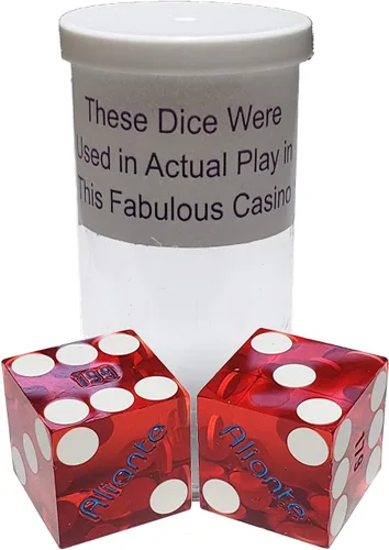 Vista 2 de Par de dados de casino en serie a juego - Auténticos dados de dados de Las Vegas 0.748 in, juegos de mesa y coleccionables - Aliante rojo pulido