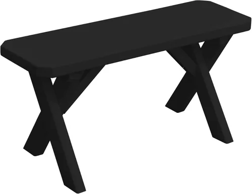 Vista 58 de Furniture Barn USA Pine - Banco cruzado de 2 pies, color negro
