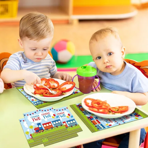 Vista 4 de Qyeahkj Juego de 50 servilletas desechables de Chugga Chugga dos dos servilletas de papel para fiesta de transporte, para fiestas de cumpleaños