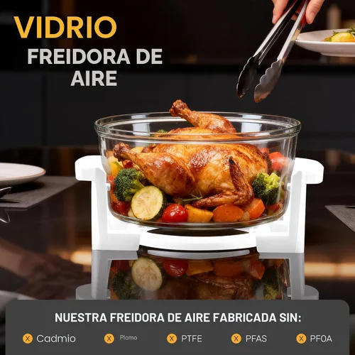 Vista 3 de Freidora de aire Big Boss, sin aceite, Blanco Plateado
