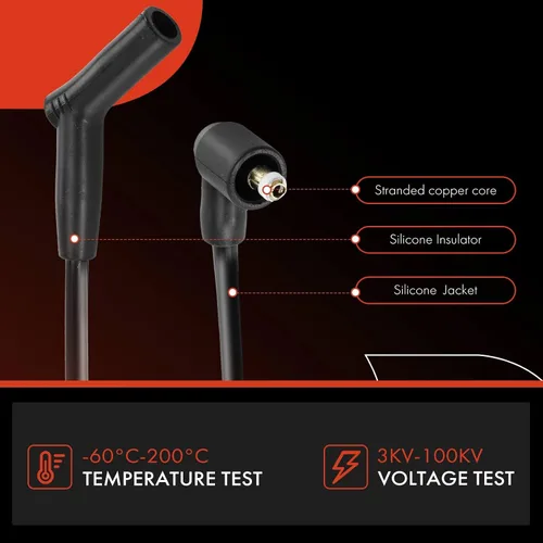 Vista 4 de A-Premium Juego de 8 cables de bujía de 0.276 in compatibles con Land Rover