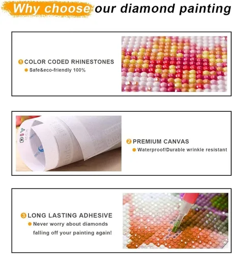 Vista 7 de Red Mills ZZMQ - Kit de pintura de diamante 5D para adultos, kit de pintura de diamantes de imitación de cristal con diamantes de imitación, punto