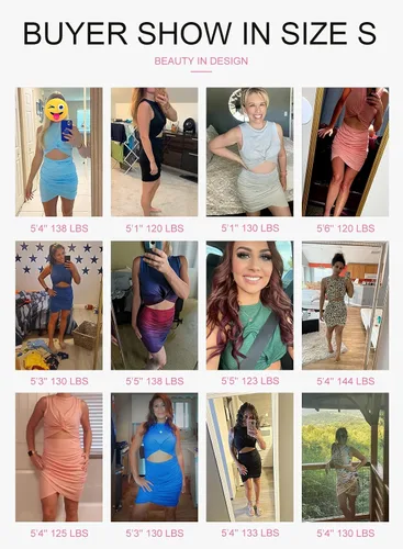 Vista 4 de Acelitt Vestido ajustado de verano para mujer sin mangas con huecos con torcedura para fiesta
