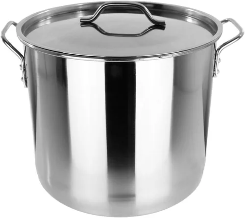 Vista 3 de Olla de acero inoxidable de 60 cuartos de galón de vapor Vaporera Tamalera para tamales (15 galones) altura 16.5 pulgadas de diámetro 18.5 pulgadas