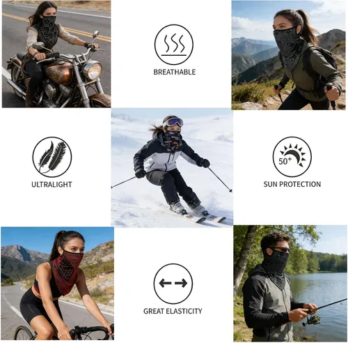 Vista 5 de Protector solar para colgar en las orejas, protección UV, transpirable, bufanda elástica antideslizante para hombres y mujeres