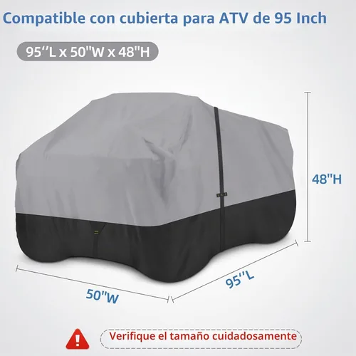 Vista 6 de Cubierta para ATV, 600D impermeable y resistente al viento, cubierta de 4 ruedas, cubierta cuádruple para Polaris Yamaha Suzuki Honda