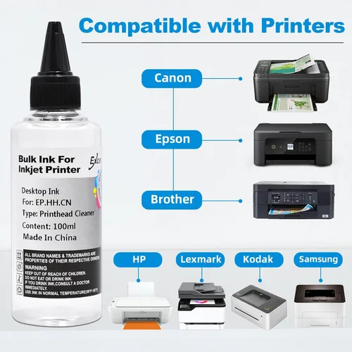 Vista 2 de Kit de limpieza de cabezal de impresión compatible con Brother Epson HP Canon Boquilla de inyección de tinta EcoTank Officejet Deskjet Pixma