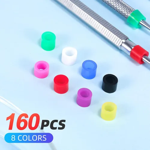 Vista 4 de Annhua Anillos de código de color para instrumentos dentales, anillos de código de color dental de silicona elástica para identificación