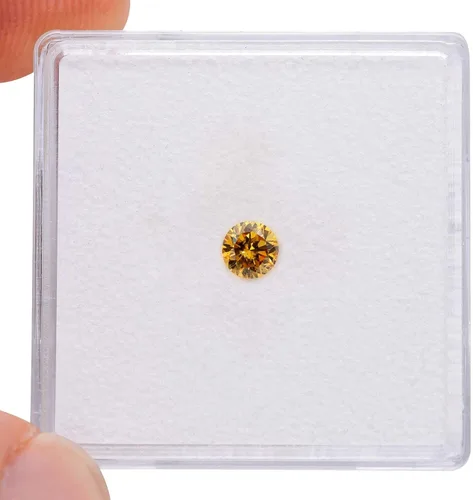 Vista 3 de 0.07 quilates Diamante natural de color elegante. Naranja amarillo intenso y vivo, claridad VS-I1. 0.098-0.106 in, perfecto para la fabricación