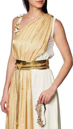 Vista 3 de Disfraz para adultos de mitología de Golden Goddess para mujer, Blanco