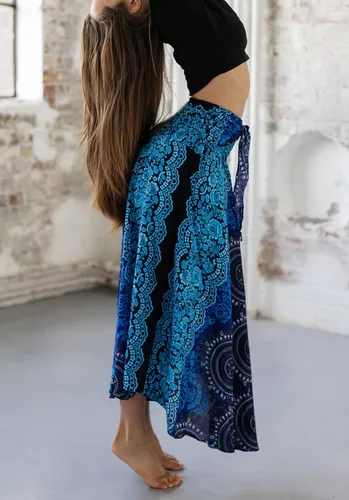 Vista 4 de Faldas largas para mujer, falda bohemia con estampado floral