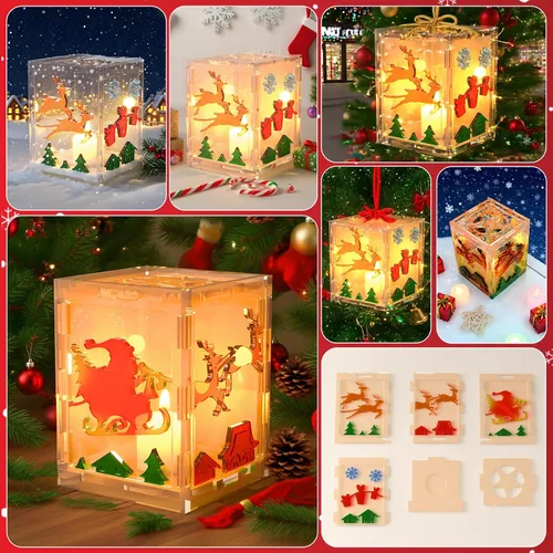 Vista 5 de Moldes de resina de linterna de Navidad, 6 piezas de moldes de fundición