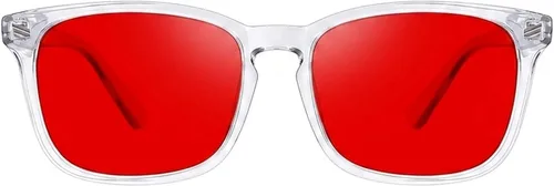 Vista 33 de TIJN Gafas de dormir con bloqueo de luz verde azul, lente de luz roja para juegos de computadora, fatiga de pantalla y protección UV Negro