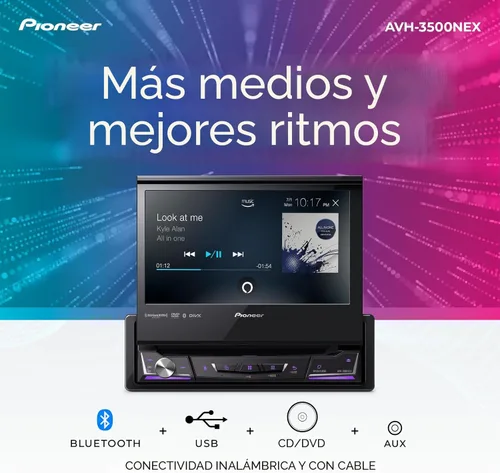 Vista 4 de Pioneer AVH-3500NEX Pantalla táctil motorizada de 7 pulgadas, DIN único - Apple CarPlay con cable y Android Auto, Bluetooth, cámara de respaldo