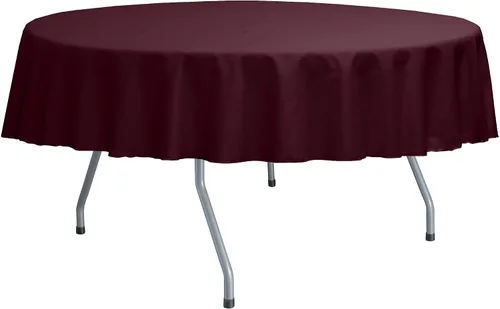 Vista 28 de Ultimate Textile Poly-Cotton Twill 60-Inch Round Tablecloth - Fits Tables Smaller Than 60-Inches in Diameter, Navy Blue