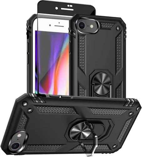 Vista 31 de Funda para iPhone 12/12 Pro, grado militar, anillo a prueba de golpes, verde militar