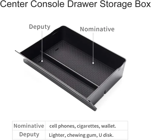 Vista 6 de Moonlinks Caja de cajón de consola central para Tesla Model S/Model X, caja de almacenamiento de cajón de consola central personalizada para Tesla