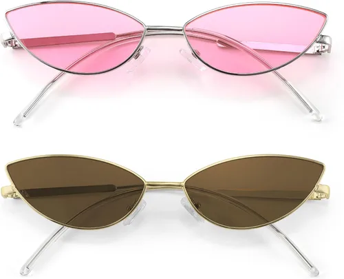 Vista 39 de FEISEDY Gafas de sol de diseñador de moda Retro pequeños pétalos forma arco templo diseño B2298
