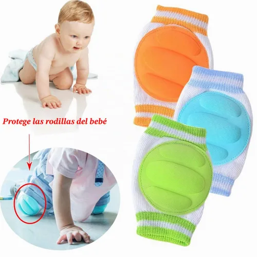Vista 2 de 3 pares de rodilleras para gatear – Protector de seguridad ajustable transpirable impermeable, rodilleras elásticas para bebés, niños pequeños