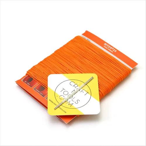 Vista 9 de Amber Glow RITZA 25 Tiger Thread for Leather Craft Hilo de tigre encerado Poliéster de 0.047 in