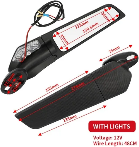 Vista 6 de Espejo retrovisor giratorio ajustable para motocicleta Ducati 848 EVO 2007-2013 749 749R 749S (color negro 1)