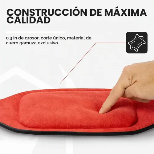 Vista 3 de Cinturón de levantamiento de pesas – Cinturón de cuero acolchado de 6 pulgadas – Soporte de espalda resistente y cómodo para levantamiento de pesas