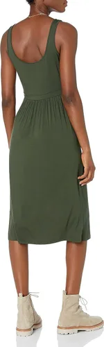 Vista 2 de Daily Ritual Vestido midi sin mangas con cintura imperio para mujer