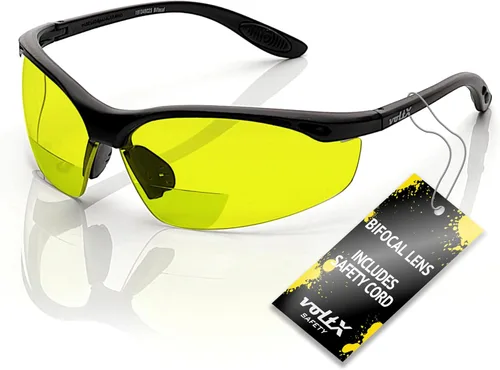 Vista 12 de voltX 'Constructor' - Gafas de seguridad de lectura bifocales (Transparente +1.0 Dioptrías) Certificadas ANSI Z87.1+ & CE EN166F / Gafas