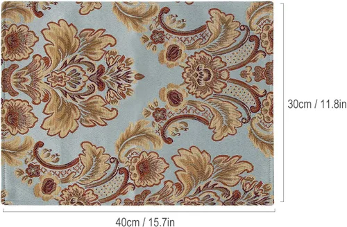 Vista 2 de kilofly 6 manteles individuales elegantes de jacquard de brocado floral (11.8 x 15.7 pulgadas)