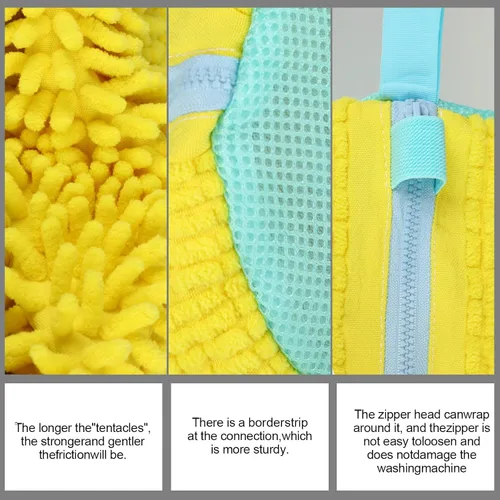 Vista 4 de Bolsa para lavadora de zapatos Sole suds Magic Bag Bolsa de lavandería para zapatos (2 piezas, amarillo)