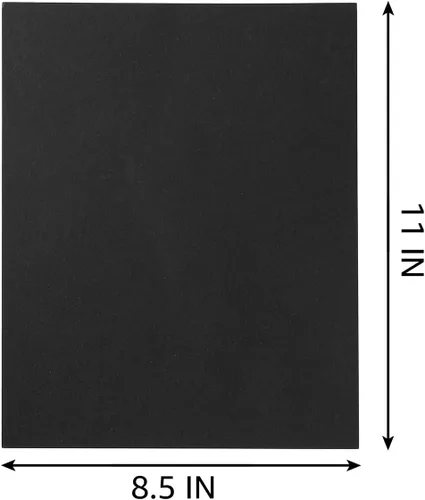 Vista 2 de 30 hojas de papel de cartulina de 8 1/2 x 11 pulgadas para manualidades y invitaciones (negro)