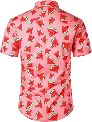 Vista 2 de Jogal - Camisa hawaiana, de manga corta, con botones, de algodón, para hombre