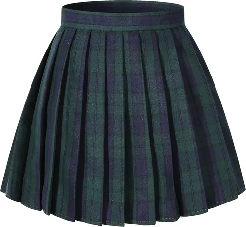Vista 13 de Faldas plisadas a cuadros de cintura alta para mujeres y niñas, talla grande, uniforme escolar, mini disfraces de cosplay