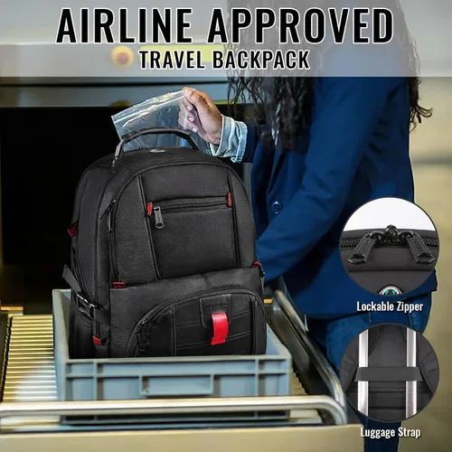 Vista 5 de YOREPEK Mochila de viaje, mochilas para laptop de 15.6 pulgadas para hombres y mujeres, mochila universitaria resistente al agua, bolsa de trabajo