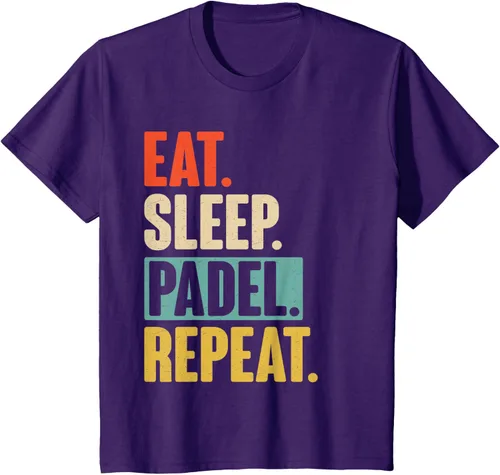 Vista 26 de Eat Sleep Padel Repeat - Camiseta de pádel retro vintage, Negro