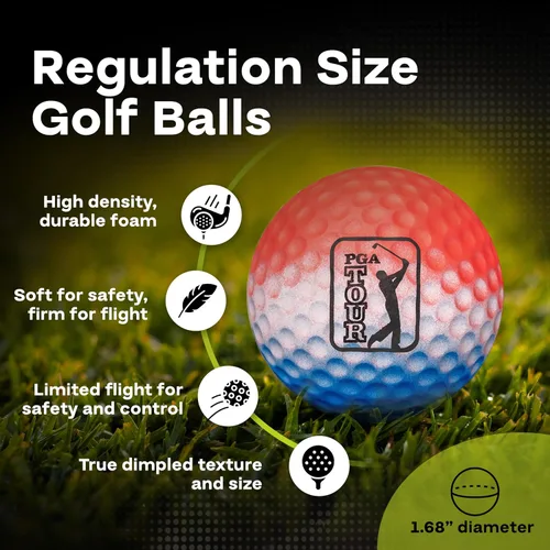 Vista 2 de Golfgen Foam Practice Golf Ball Set, Simulates Actual Ball Flight, Indoor and Outdoor Training Balls, Golf Training Balls