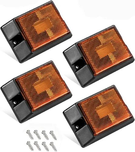 Vista 8 de CZC AUTO Luces LED de color ámbar laterales selladas, sumergibles, reflectores de holgura, luces impermeables para remolque de 12 V, para barco