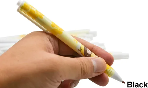 Vista 5 de Maydahui 12 unidades de bolígrafos de gel con diseño de abejas, bolígrafos de animales lindos, retráctiles, con impresión de flores, tinta negra