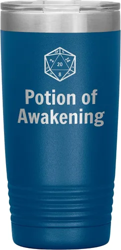 Vista 5 de Vaso D20 Potion of Awakening de 20 onzas, regalo novedoso para D&D Cup Dnd Dungeons and Dragons, vasos aislados Negro