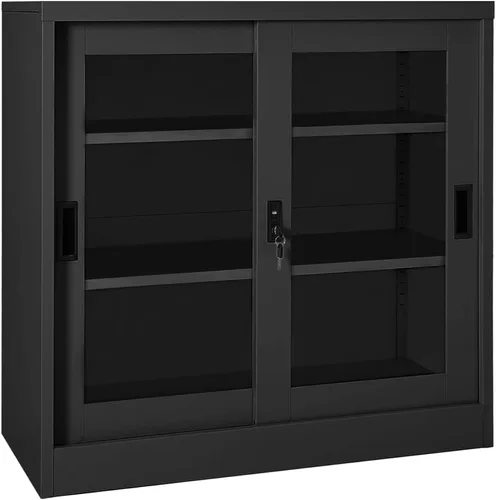Vista 19 de Archivador de metal de 2 cajones, archivador de acero para oficina con cerradura para el hogar y la oficina, 35.4 x 18.1 x 28.5 pulgadas (blanco)