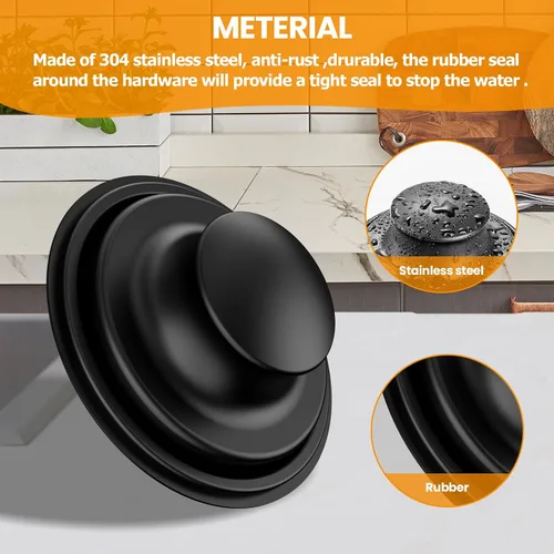 Vista 5 de Huntorny 2 Piezas Colador y Tapón de Drenaje para Fregadero de Cocina, Atrapador de Drenaje y Protector de Drenaje para Fregadero de Cocina, Tapón