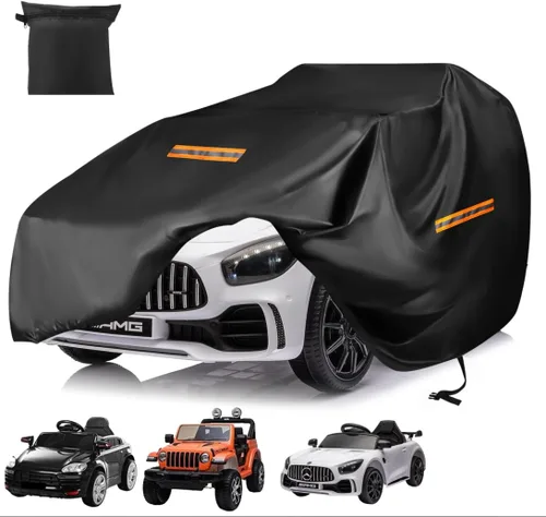 Vista 8 de Cubierta para coche de montar para niños, gran cubierta impermeable para ruedas de poder, cubierta universal para juguetes de coche de 210D