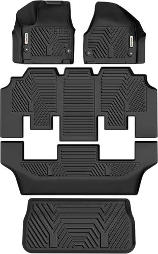 Vista 10 de YITAMOTOR Alfombrilla de carga compatible con Chrysler Pacifica 2017-2025 2026, forro de maletero personalizado negro TPE, alfombrilla de maletero