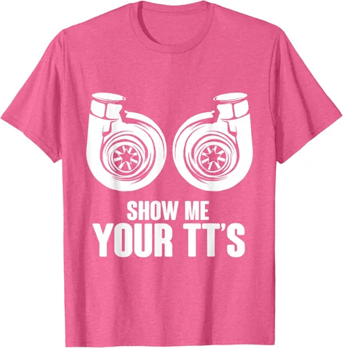 Vista 27 de Funny Show Me Your TT's Twin Turbo Car Racing Camiseta, Negro, S