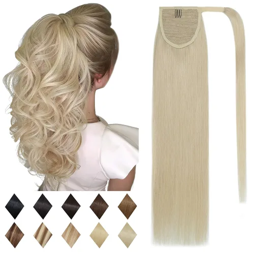 Vista 9 de SEGO Pinza de Gancho Extensión de Cola de Caballo Extensiones de Cabello Humano con Pinza para Cola de Caballo Extensiones de Cabello Real de Cola