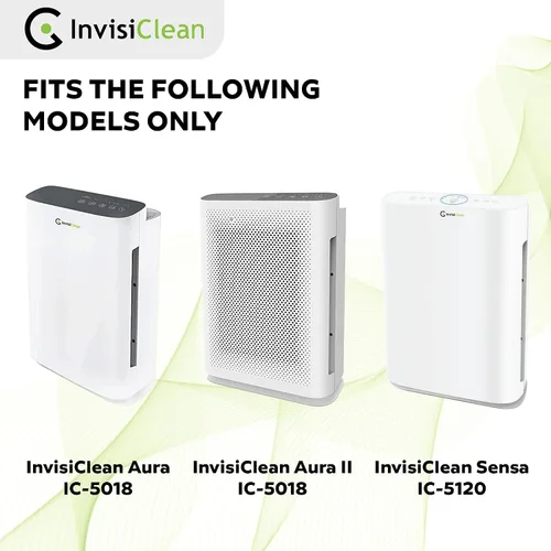 Vista 6 de InvisiClean Filtro de repuesto True Hepa con prefiltro de carbón activado, filtro original para purificadores de aire InvisiClean Aura IC-5018